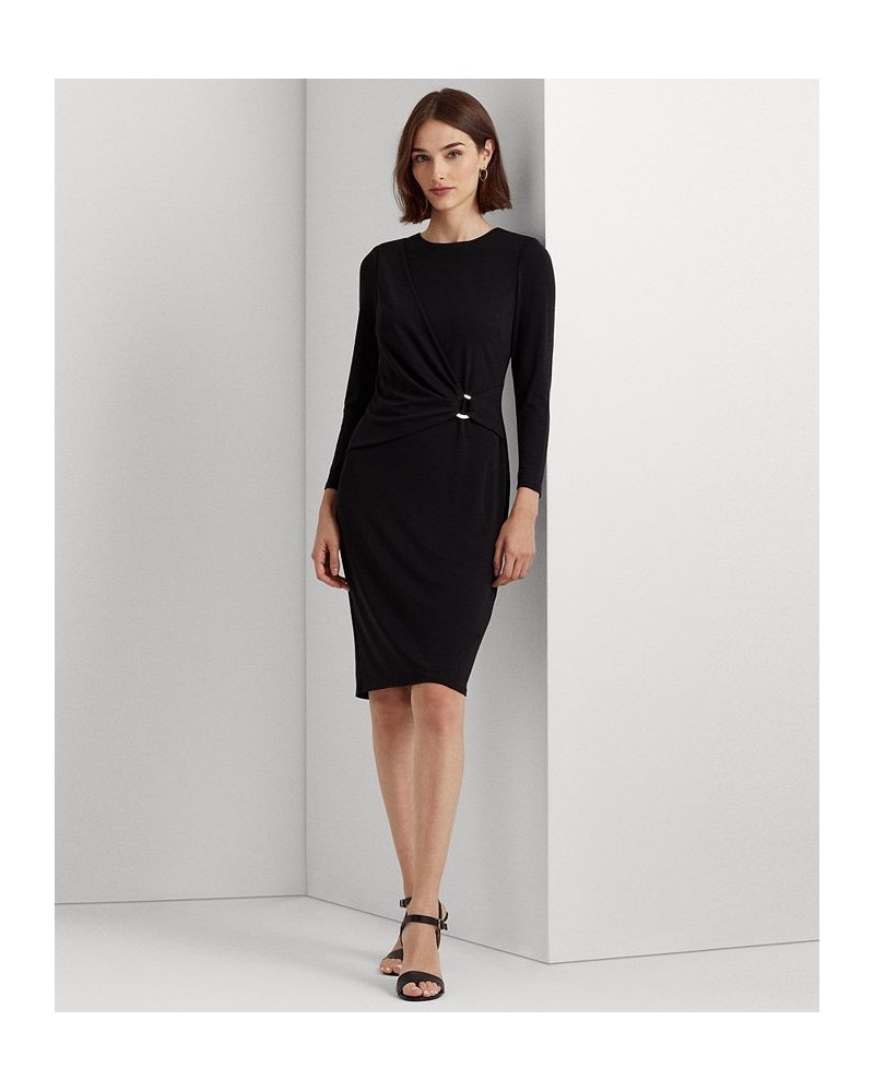 Women's Jersey Three-Quarter-Sleeve Dress Black $39.60 Dresses