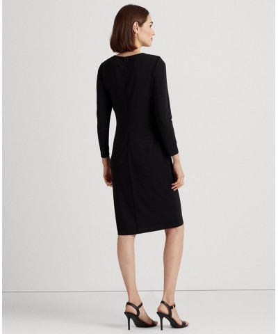 Women's Jersey Three-Quarter-Sleeve Dress Black $39.60 Dresses