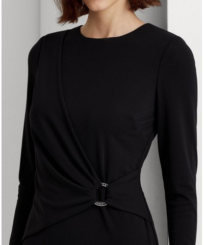 Women's Jersey Three-Quarter-Sleeve Dress Black $39.60 Dresses