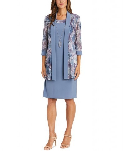 2-Pc. Printed Jacket & Necklace Dress Steel $33.03 Dresses