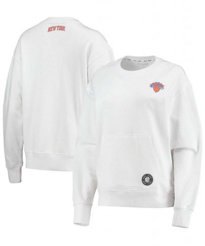 Women's White New York Knicks Camila Crew Pullover Sweatshirt White $38.68 Sweatshirts