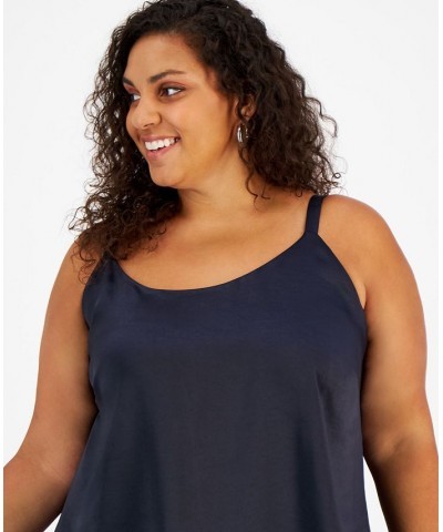 Plus Size Scoop-Neck Camisole Top Bar Navy $20.88 Tops