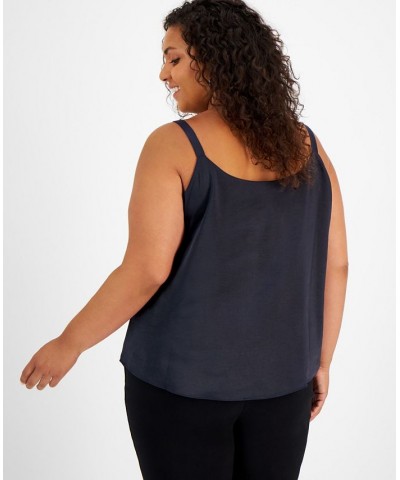 Plus Size Scoop-Neck Camisole Top Bar Navy $20.88 Tops