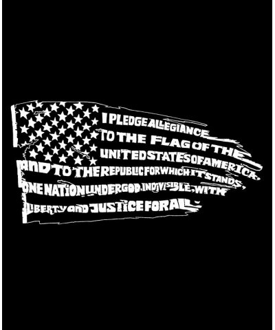 Women's Word Art Pledge of Allegiance Flag V-Neck T-Shirt Black $19.59 Tops