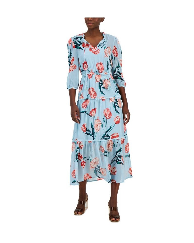 Petite Tiered Maxi Dress SKY BLUE TOSSED TULIP $19.70 Dresses