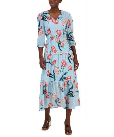 Petite Tiered Maxi Dress SKY BLUE TOSSED TULIP $19.70 Dresses