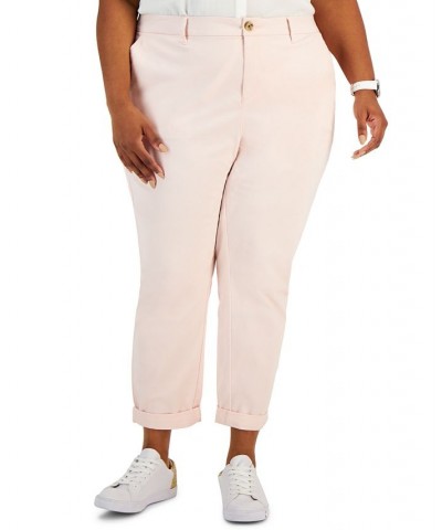 Plus Size Knit Short-Sleeved Pintucked Top & TH Flex Hampton Chino Pants Ballerina Pink $28.36 Outfits
