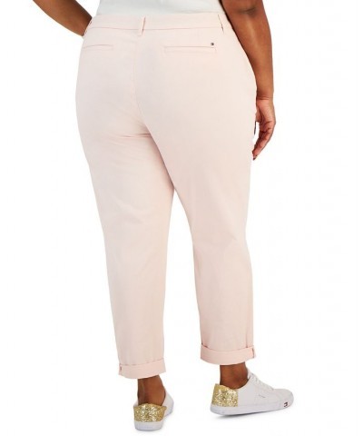 Plus Size Knit Short-Sleeved Pintucked Top & TH Flex Hampton Chino Pants Ballerina Pink $28.36 Outfits