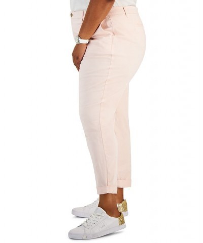 Plus Size Knit Short-Sleeved Pintucked Top & TH Flex Hampton Chino Pants Ballerina Pink $28.36 Outfits