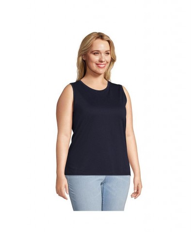 Women's Plus Size Supima Cotton Crew Neck Tank Top Radiant navy $20.19 Tops