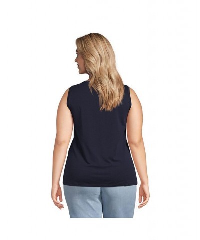 Women's Plus Size Supima Cotton Crew Neck Tank Top Radiant navy $20.19 Tops