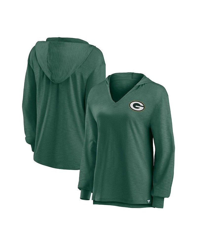 Women's Branded Green Green Bay Packers Jumper V-Neck Pullover Hoodie Green $34.19 Sweatshirts