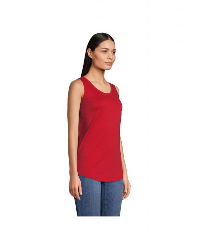 Women's Supima Cotton Scoop Neck Tunic Tank Top Compass red $19.33 Tops