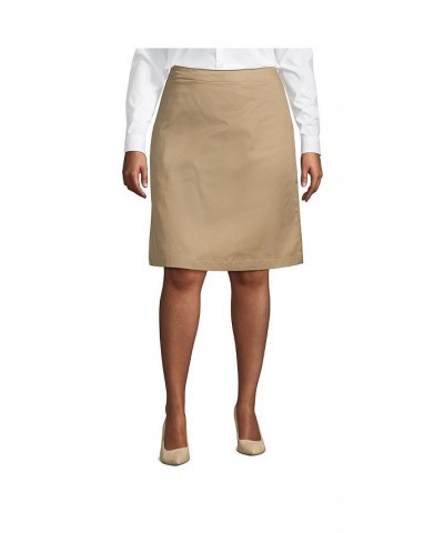 School Uniform Women's Plus Size Blend Chino Skort Top of Knee Tan/Beige $19.78 Skirts
