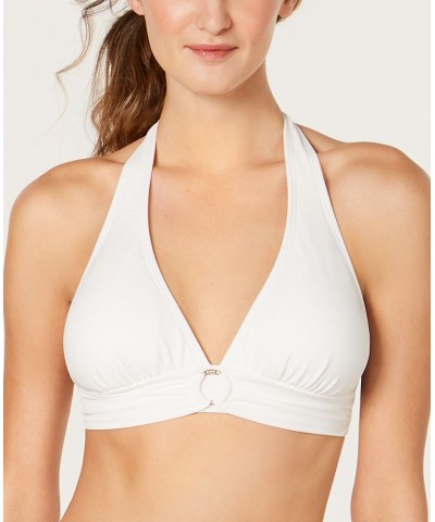Logo-Ring Halter Bikini Top White $36.48 Swimsuits