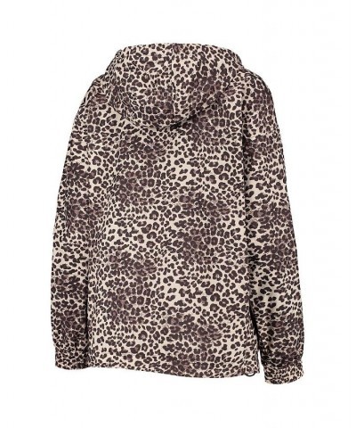 Women's Leopard Philadelphia 76ers Gabriella Windbreaker Half-Zip Hoodie Leopard $57.40 Jackets