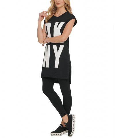 High-Low Logo Tunic Black/white $33.63 Tops