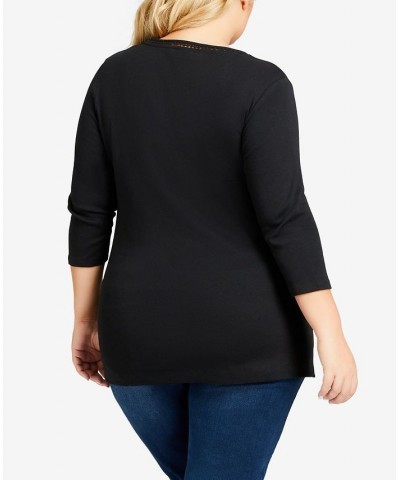 Plus Size Wessex Essential Longline T-shirt Black $25.48 Tops