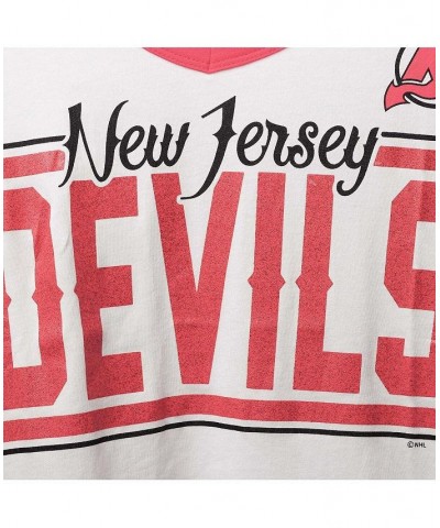 Women's by New Era White New Jersey Devils Color Block V-Neck T-shirt White $16.27 Tops