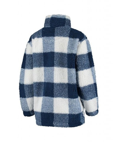 Women's Navy White Nashville Predators Plaid Sherpa Quarter-Zip Jacket Navy, White $53.90 Jackets