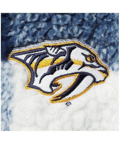 Women's Navy White Nashville Predators Plaid Sherpa Quarter-Zip Jacket Navy, White $53.90 Jackets