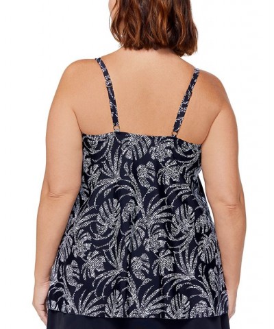 Plus Size Cape Town Underwire Tankini Swim Top Black/White $35.99 Swimsuits