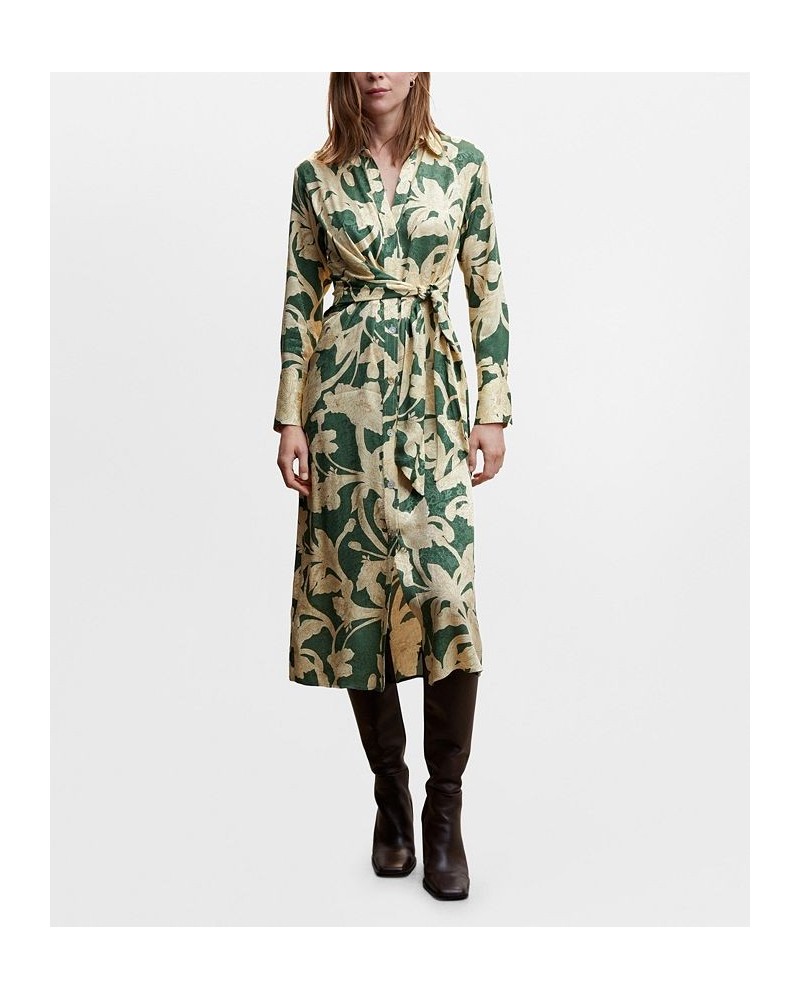 Women's Floral Jacquard Dress Green $46.20 Dresses