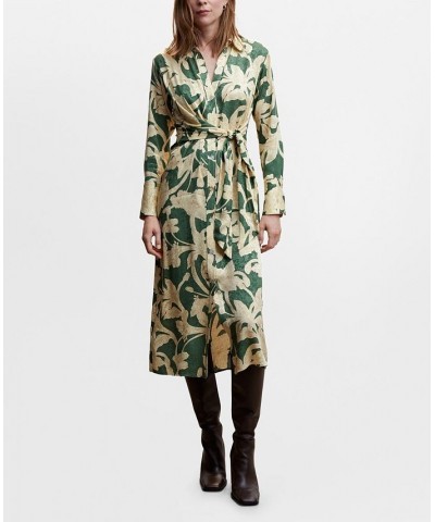 Women's Floral Jacquard Dress Green $46.20 Dresses