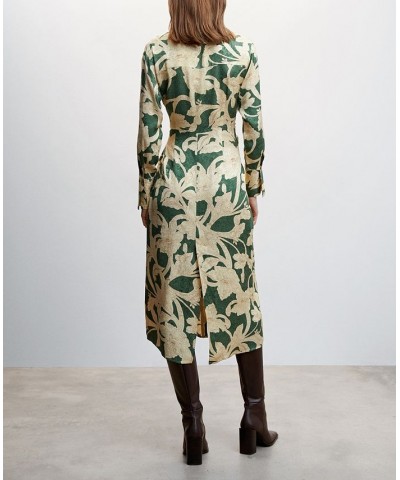 Women's Floral Jacquard Dress Green $46.20 Dresses