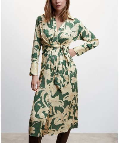 Women's Floral Jacquard Dress Green $46.20 Dresses