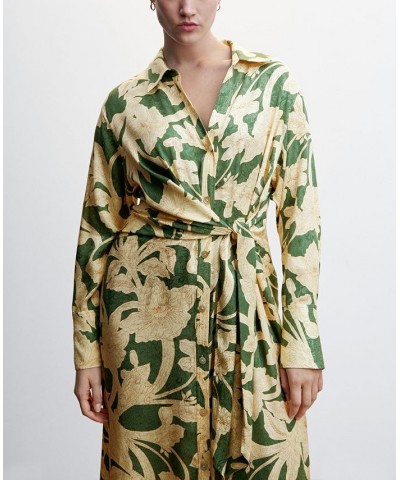 Women's Floral Jacquard Dress Green $46.20 Dresses