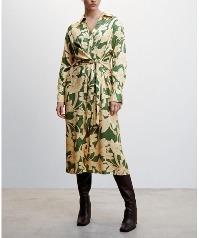 Women's Floral Jacquard Dress Green $46.20 Dresses