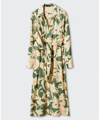 Women's Floral Jacquard Dress Green $46.20 Dresses