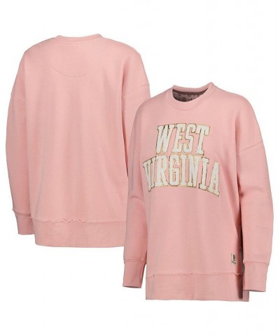 Women's Pink West Virginia Mountaineers La Jolla Fleece Pullover Sweatshirt Pink $35.26 Sweatshirts