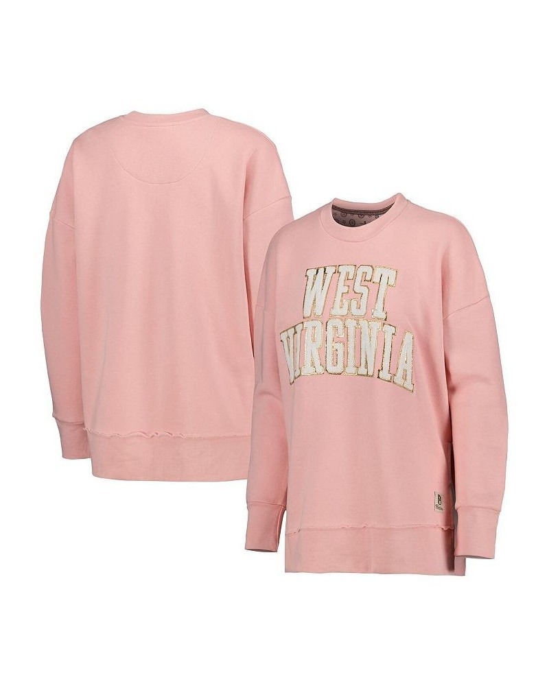 Women's Pink West Virginia Mountaineers La Jolla Fleece Pullover Sweatshirt Pink $35.26 Sweatshirts