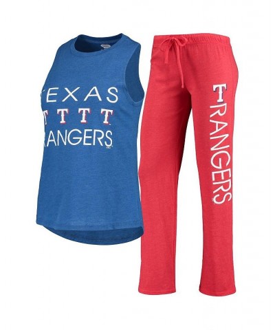 Women's Red Royal Texas Rangers Meter Muscle Tank Top and Pants Sleep Set Red, Royal $35.74 Pajama