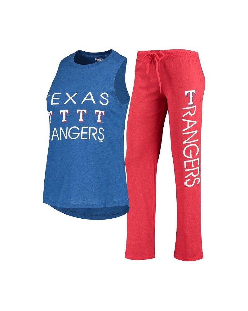 Women's Red Royal Texas Rangers Meter Muscle Tank Top and Pants Sleep Set Red, Royal $35.74 Pajama