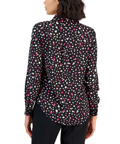 Women's Printed Button-Front Blouse Anne Black Multi $34.70 Tops