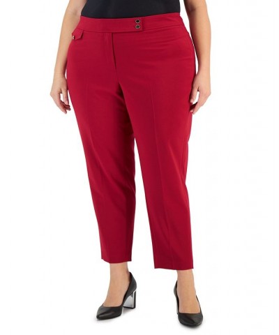 Plus Size High-Rise Straight-Leg Pants Cranberry $32.06 Pants