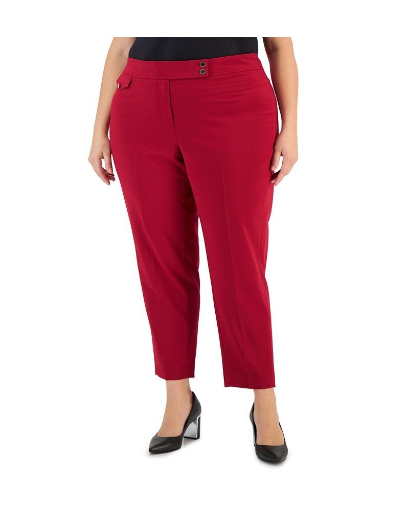 Plus Size High-Rise Straight-Leg Pants Cranberry $32.06 Pants