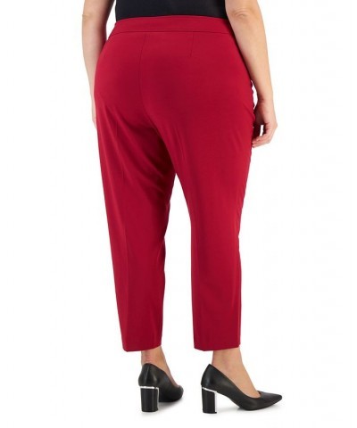 Plus Size High-Rise Straight-Leg Pants Cranberry $32.06 Pants