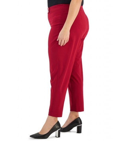 Plus Size High-Rise Straight-Leg Pants Cranberry $32.06 Pants