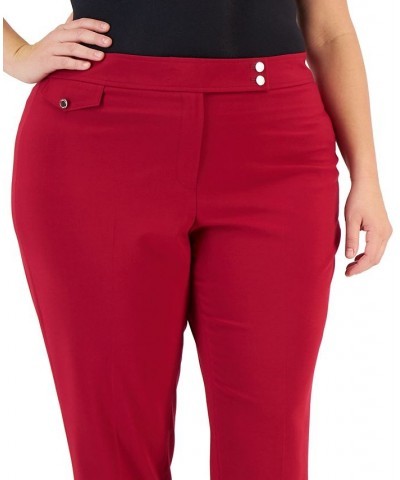 Plus Size High-Rise Straight-Leg Pants Cranberry $32.06 Pants