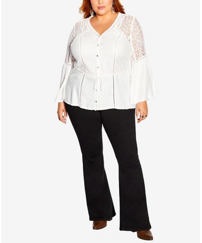 Trendy Plus Size Sweet Dream Embroidered Top Ivory/Cream $36.72 Tops