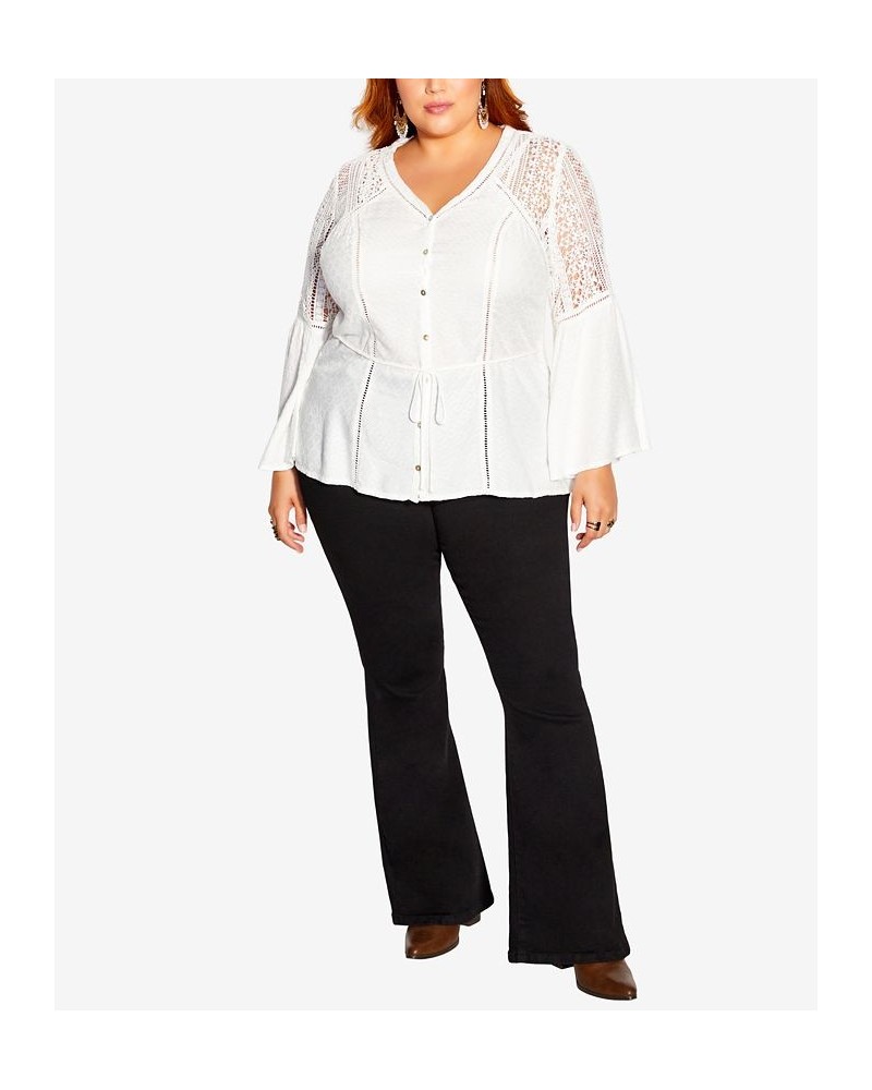 Trendy Plus Size Sweet Dream Embroidered Top Ivory/Cream $36.72 Tops