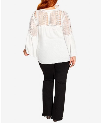 Trendy Plus Size Sweet Dream Embroidered Top Ivory/Cream $36.72 Tops