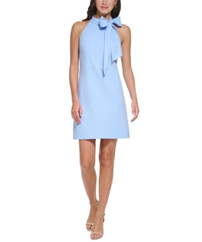 Petite Solid Bow-Neck Open-Back Shift Dress Baby Blue $48.30 Dresses