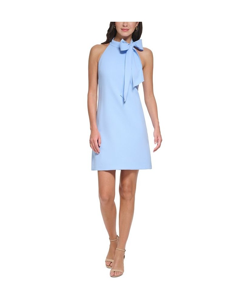 Petite Solid Bow-Neck Open-Back Shift Dress Baby Blue $48.30 Dresses