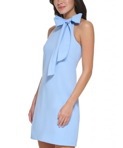 Petite Solid Bow-Neck Open-Back Shift Dress Baby Blue $48.30 Dresses