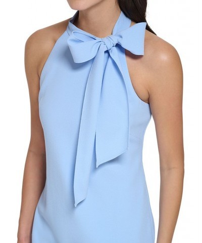 Petite Solid Bow-Neck Open-Back Shift Dress Baby Blue $48.30 Dresses